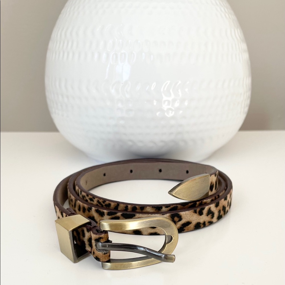 SOLD - Suede leopard/cheetah belt - women
